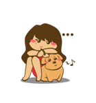 cute girl ＆ puppy. lovely best friends（個別スタンプ：11）