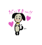 まゆげ犬。（個別スタンプ：3）