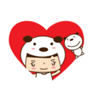 taro boy and panda（個別スタンプ：35）