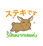 ウサギ : 感謝の毎日 日本語タイ語（個別スタンプ：13）