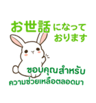ウサギ : 感謝の毎日 日本語タイ語（個別スタンプ：18）