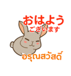 ウサギ : 感謝の毎日 日本語タイ語（個別スタンプ：33）
