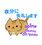 猫 : 感謝の毎日 日本語タイ語（個別スタンプ：36）