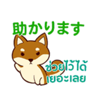 犬 : 感謝の毎日 日本語タイ語（個別スタンプ：10）