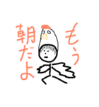 棒人間集団スタンプ(髪の毛生えてる！)（個別スタンプ：3）
