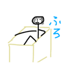 棒人間集団スタンプ(髪の毛生えてる！)（個別スタンプ：24）