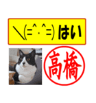 はんこだポン高橋様用、顔文字と猫写真付（個別スタンプ：14）