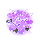 かわいい紫×黒のハート 日常会話スタンプ（個別スタンプ：28）
