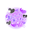 かわいい紫×黒のハート 日常会話スタンプ（個別スタンプ：30）