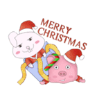 Christmas rabbit and Meng Meng pig（個別スタンプ：3）