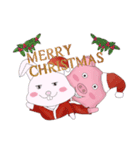 Christmas rabbit and Meng Meng pig（個別スタンプ：4）