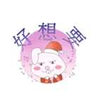 Christmas rabbit and Meng Meng pig（個別スタンプ：9）