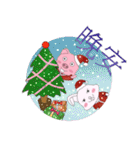 Christmas rabbit and Meng Meng pig（個別スタンプ：24）