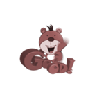 BEAR AND ENGLISH 3DTEXT（個別スタンプ：3）