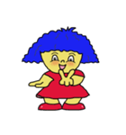 Blue afro hair girl（個別スタンプ：1）