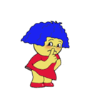 Blue afro hair girl（個別スタンプ：2）