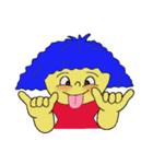 Blue afro hair girl（個別スタンプ：3）