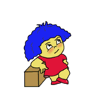 Blue afro hair girl（個別スタンプ：4）