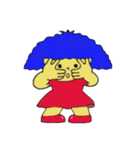 Blue afro hair girl（個別スタンプ：5）