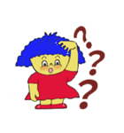 Blue afro hair girl（個別スタンプ：6）