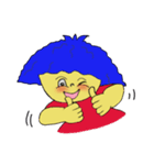 Blue afro hair girl（個別スタンプ：7）
