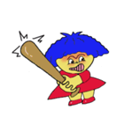 Blue afro hair girl（個別スタンプ：9）