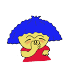 Blue afro hair girl（個別スタンプ：10）