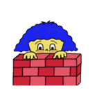 Blue afro hair girl（個別スタンプ：11）
