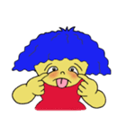 Blue afro hair girl（個別スタンプ：13）