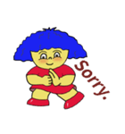 Blue afro hair girl（個別スタンプ：14）