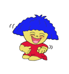Blue afro hair girl（個別スタンプ：16）