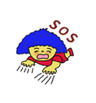Blue afro hair girl（個別スタンプ：17）