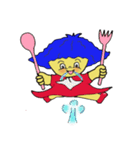 Blue afro hair girl（個別スタンプ：18）
