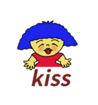 Blue afro hair girl（個別スタンプ：20）