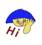 Blue afro hair girl（個別スタンプ：21）