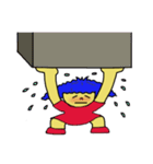 Blue afro hair girl（個別スタンプ：22）
