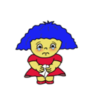 Blue afro hair girl（個別スタンプ：24）