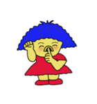 Blue afro hair girl（個別スタンプ：25）