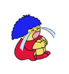Blue afro hair girl（個別スタンプ：26）