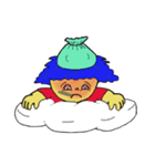 Blue afro hair girl（個別スタンプ：27）