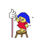 Blue afro hair girl（個別スタンプ：28）