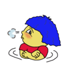 Blue afro hair girl（個別スタンプ：30）