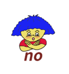 Blue afro hair girl（個別スタンプ：34）