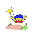 Blue afro hair girl（個別スタンプ：39）