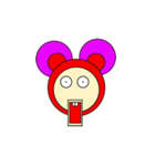 Pink mouse face（個別スタンプ：1）