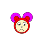 Pink mouse face（個別スタンプ：4）