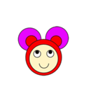 Pink mouse face（個別スタンプ：5）