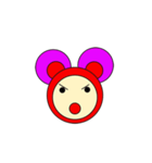 Pink mouse face（個別スタンプ：8）