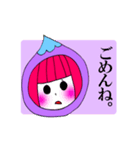 水玉ガールスタンプ（個別スタンプ：24）