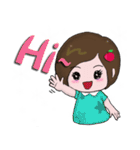 A cute little girl talking（個別スタンプ：3）